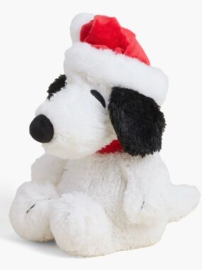 Warmies Peanuts Snoopy Plush Dog Toy - White, Black & Red Santa Hat